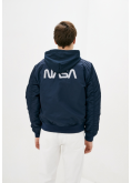 Куртка-Бомбер MA-1 Hooded NASA з капюшоном Синій