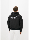 Куртка-Бомбер МА-1 Hooded NASA з капюшоном Чорний