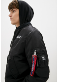Куртка-Бомбер МА-1 Hooded NASA з капюшоном Чорний